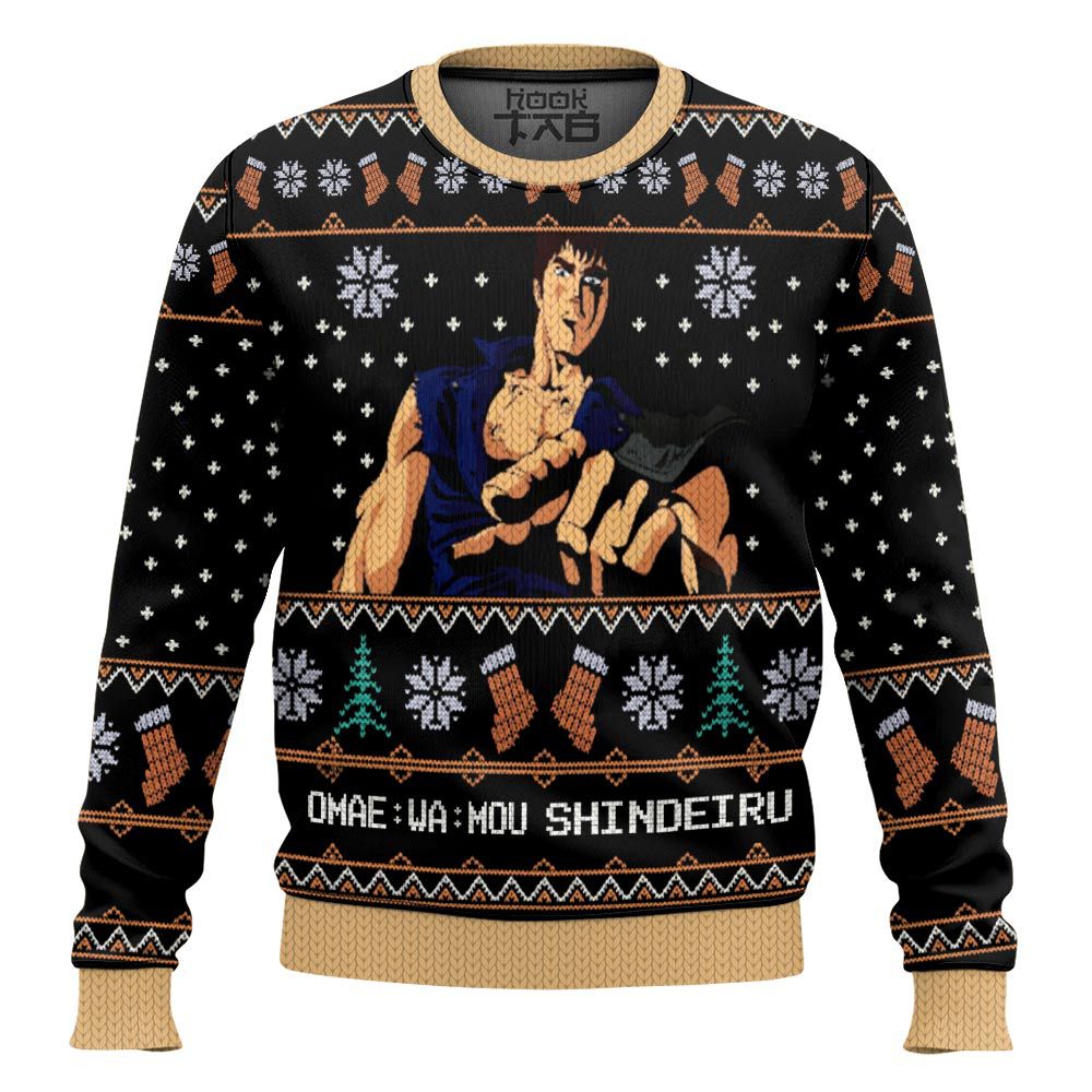 Hooktab Omae Wa Mou Shindeiru Ugly Christmas Sweater Hooktab Omae Wa Mou Shindeiru Ugly Christmas Sweater
