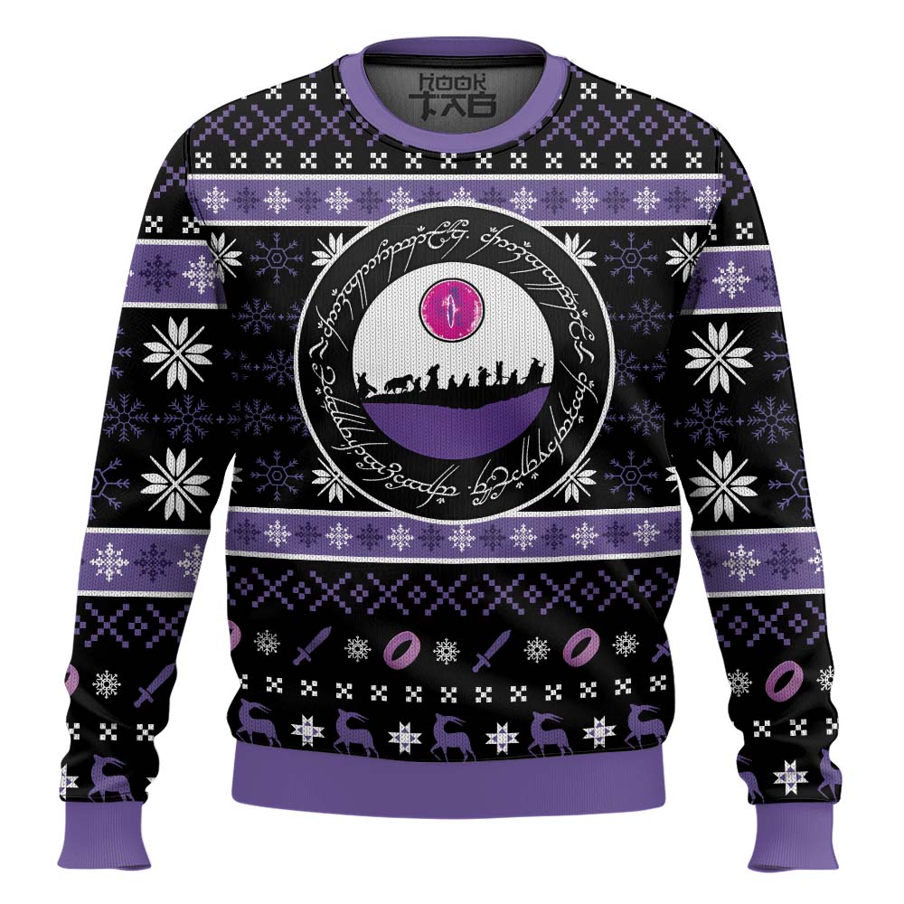Hooktab One Ring Rune The Lord Of The Ring Ugly Christmas Sweater Hooktab One Ring Rune The Lord Of The Ring Ugly Christmas Sweater