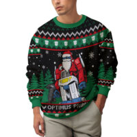 Hooktab Optimus Prime Transformers Ugly Christmas Sweater