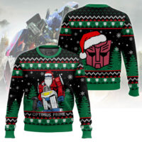 Hooktab Optimus Prime Transformers Ugly Christmas Sweater