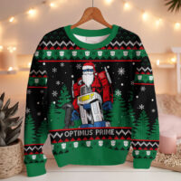 Hooktab Optimus Prime Transformers Ugly Christmas Sweater
