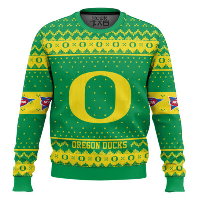 Oregon Ducks - Custom Name And Number Ugly Christmas Sweater