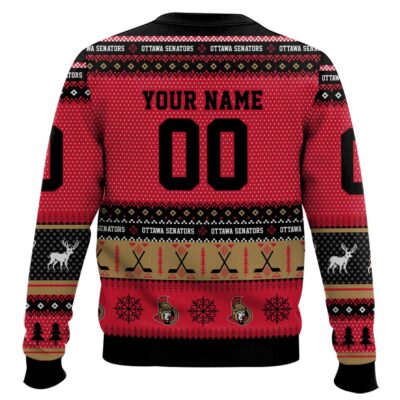 Hooktab Ottawa Senators – Custom Name And Number Ugly Sweater