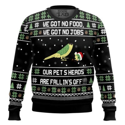 Our Pets Heads Are Falling Off Dumb And Dumber Ugly Christmas Sweater
