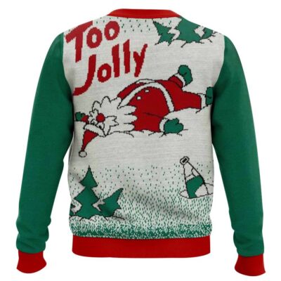 Hooktab Overly Cheerful Santa Ugly Christmas Sweater
