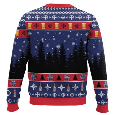 Hooktab Pabst Blue Ribbon Bear Ugly Christmas Sweater