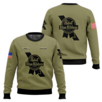 Hooktab Pabst Blue Ribbon Camo - Custom Name Ugly Christmas Sweater