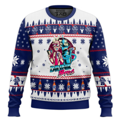 Pabst Blue Ribbon Rick And Morty Ugly Christmas Sweater