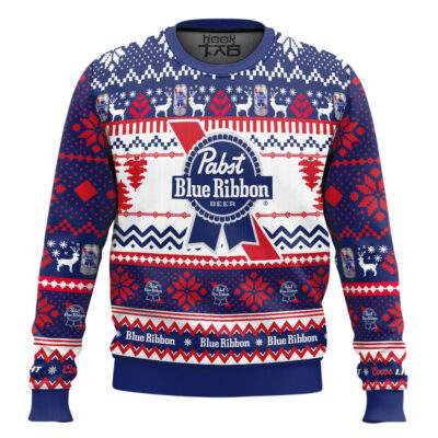 Pabst Blue Ribbon Ugly Christmas Sweater