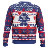 Hooktab Pabst Blue Ribbon Ugly Christmas Sweater