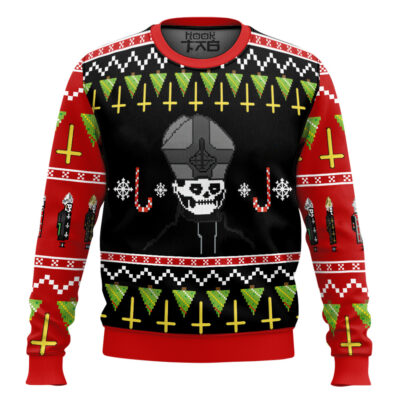 Papa Emeritus Ghost Ugly Christmas Sweater
