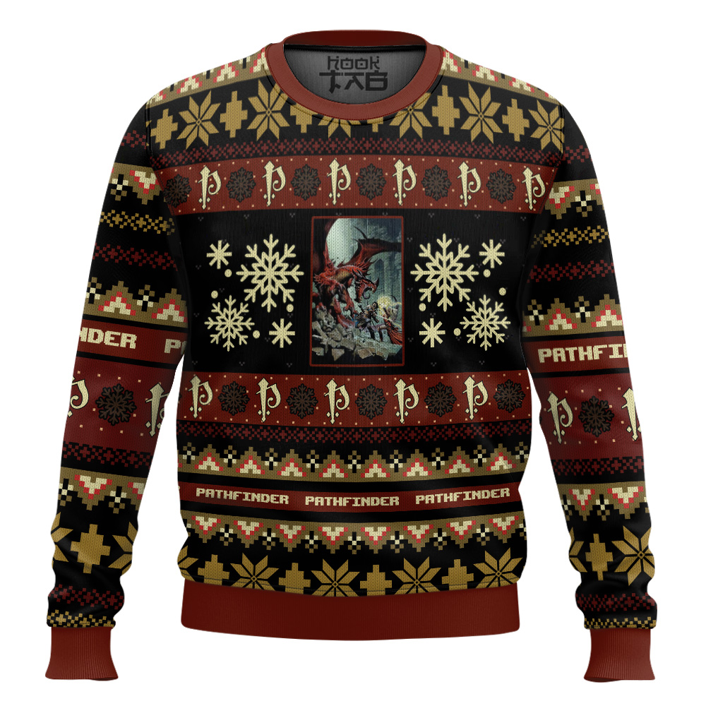 Hooktab Pathfinder Board Games Ugly Christmas Sweater Hooktab Pathfinder Board Games Ugly Christmas Sweater