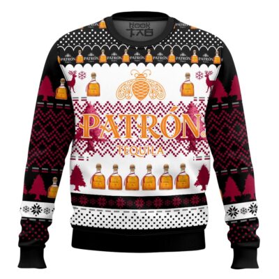 Patron Tequila 100% Agave Ugly Christmas Sweater