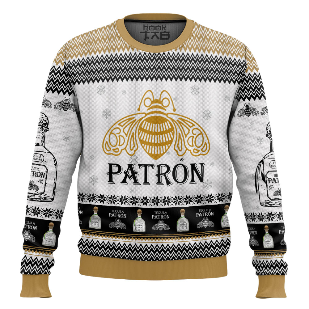 Hooktab Patron Tequila Silver Ugly Christmas Sweater Hooktab Patron Tequila Silver Ugly Christmas Sweater