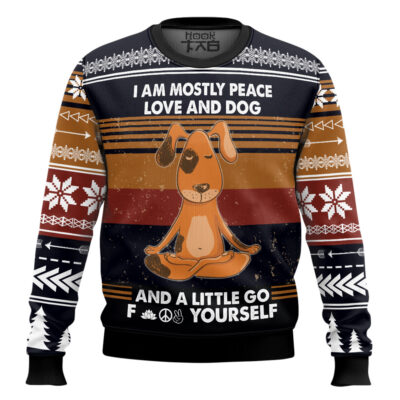 Peace Love And Dog Ugly Christmas Sweater