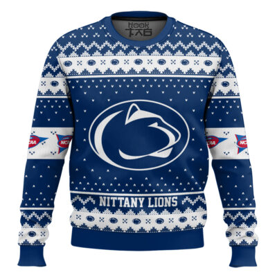Penn State Nittany Lions - Custom Name And Number Ugly Christmas Sweater