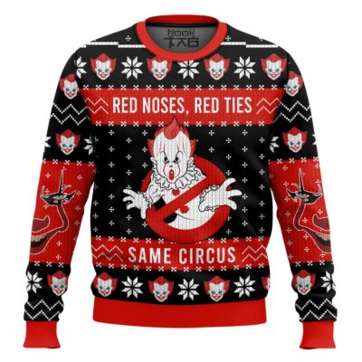 Pennywise Red Noses Red Ties It Ugly Christmas Sweater