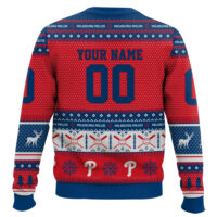 Hooktab Philadelphia Phillies - Custom Name And Number Ugly Sweater