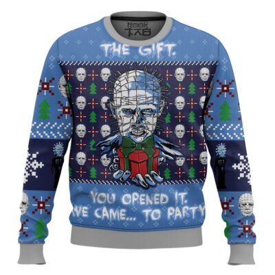 Pinhead The Gift Hellraiser Ugly Christmas Sweater