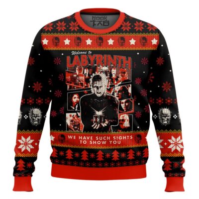 Pinhead Welcome To Labyrinth Hellraiser Ugly Christmas Sweater