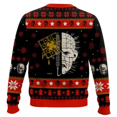 Hooktab Pinhead Welcome To Labyrinth Hellraiser Ugly Christmas Sweater