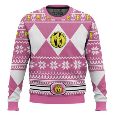 Pink Power Rangers Ugly Christmas Sweater