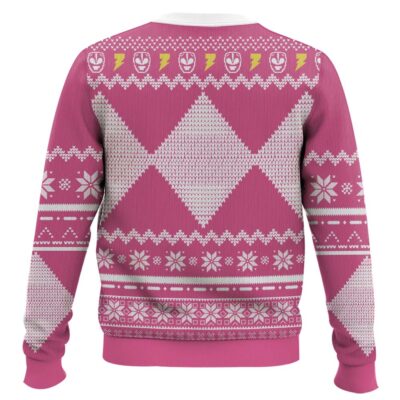 Hooktab Pink Ranger Mighty Morphin Power Ranger Ugly Christmas Sweater