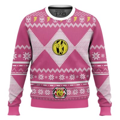 Pink Ranger Mighty Morphin Power Ranger Ugly Christmas Sweater