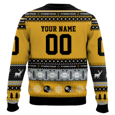 Hooktab Pittsburgh Steelers – Custom Name And Number Ugly Sweater