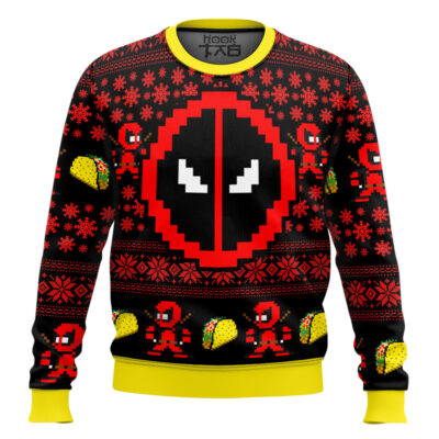Pixel Deadpool Ugly Christmas Sweater