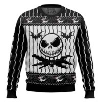 Hooktab Pixel Jack Skellington Ugly Christmas Sweater