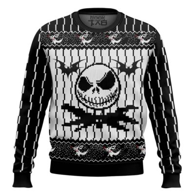 Pixel Jack Skellington Ugly Christmas Sweater