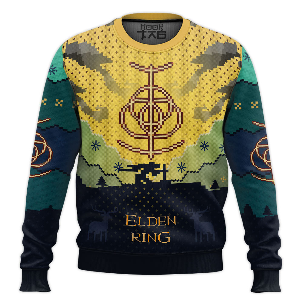 Hooktab Pixelart Elden Ring Ugly Christmas Sweater Hooktab Pixelart Elden Ring Ugly Christmas Sweater