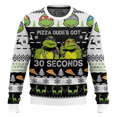 Pizza Dude’s Got 30 Seconds Ninja Turtles Ugly Christmas Sweater