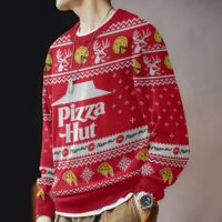 Hooktab Pizza Hut Ugly Christmas Sweater