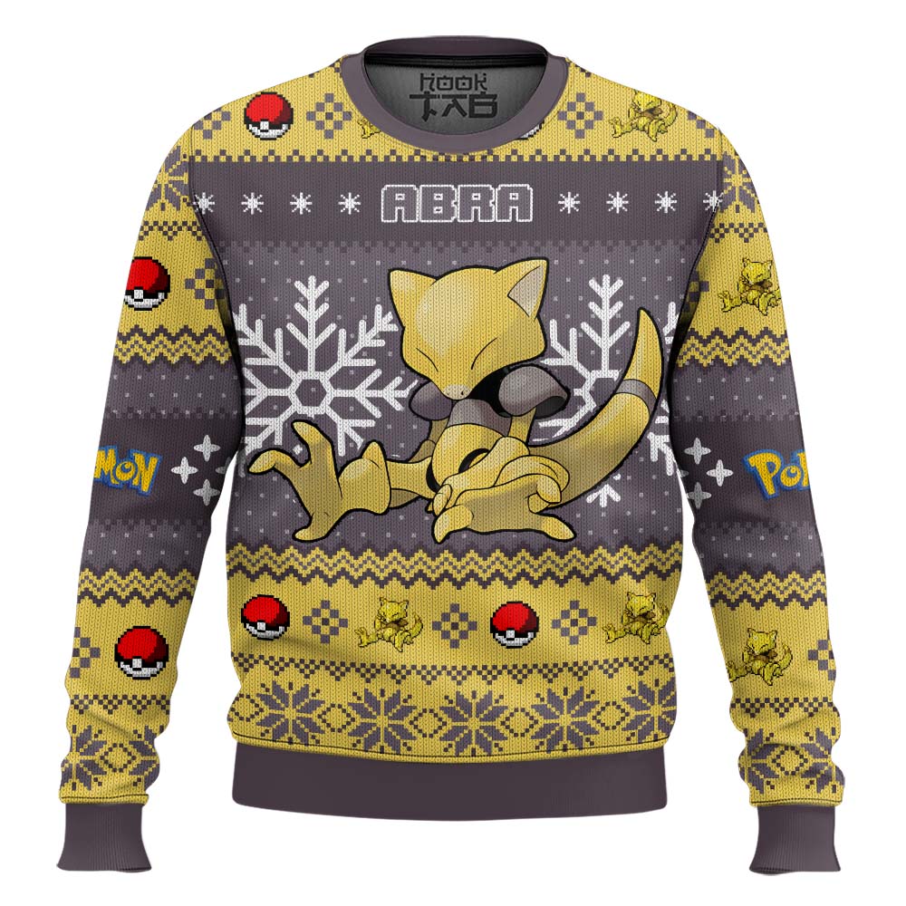 Hooktab Pokemon Gen 1 Abra Ugly Christmas Sweater Hooktab Pokemon Gen 1 Abra Ugly Christmas Sweater
