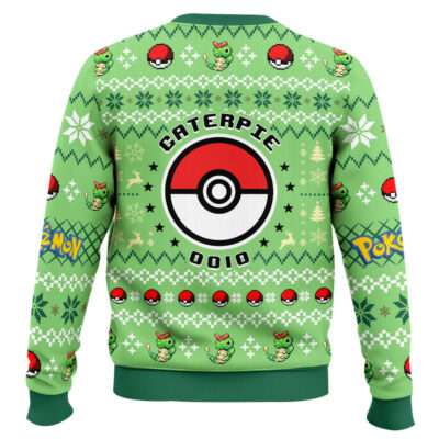 Hooktab Pokemon Gen 1 Caterpie Ugly Christmas Sweater