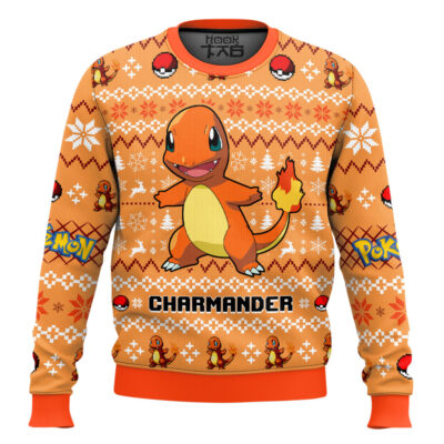 Pokemon Gen 1 Charmander Ugly Christmas Sweater