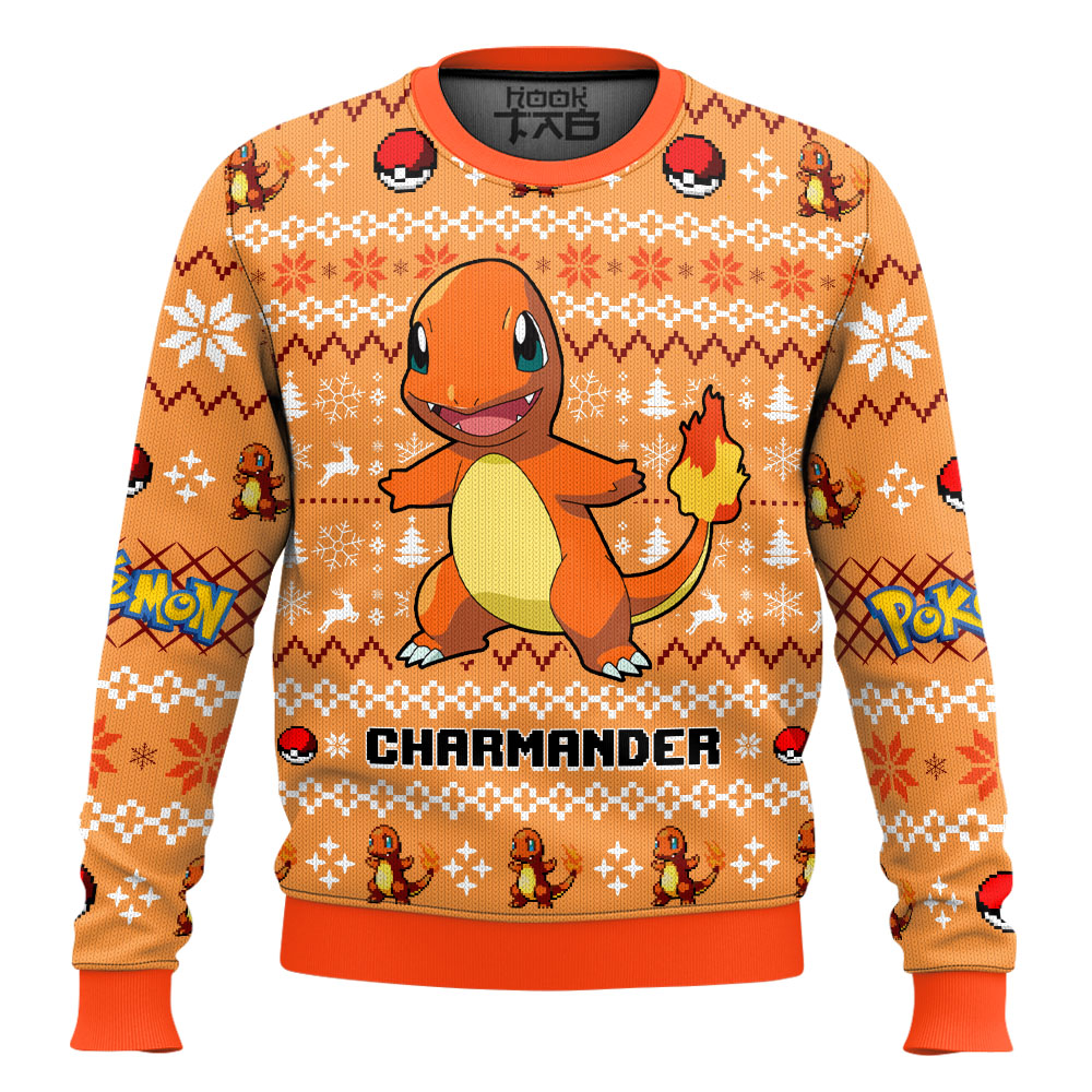 Hooktab Pokemon Gen 1 Charmander Ugly Christmas Sweater Hooktab Pokemon Gen 1 Charmander Ugly Christmas Sweater