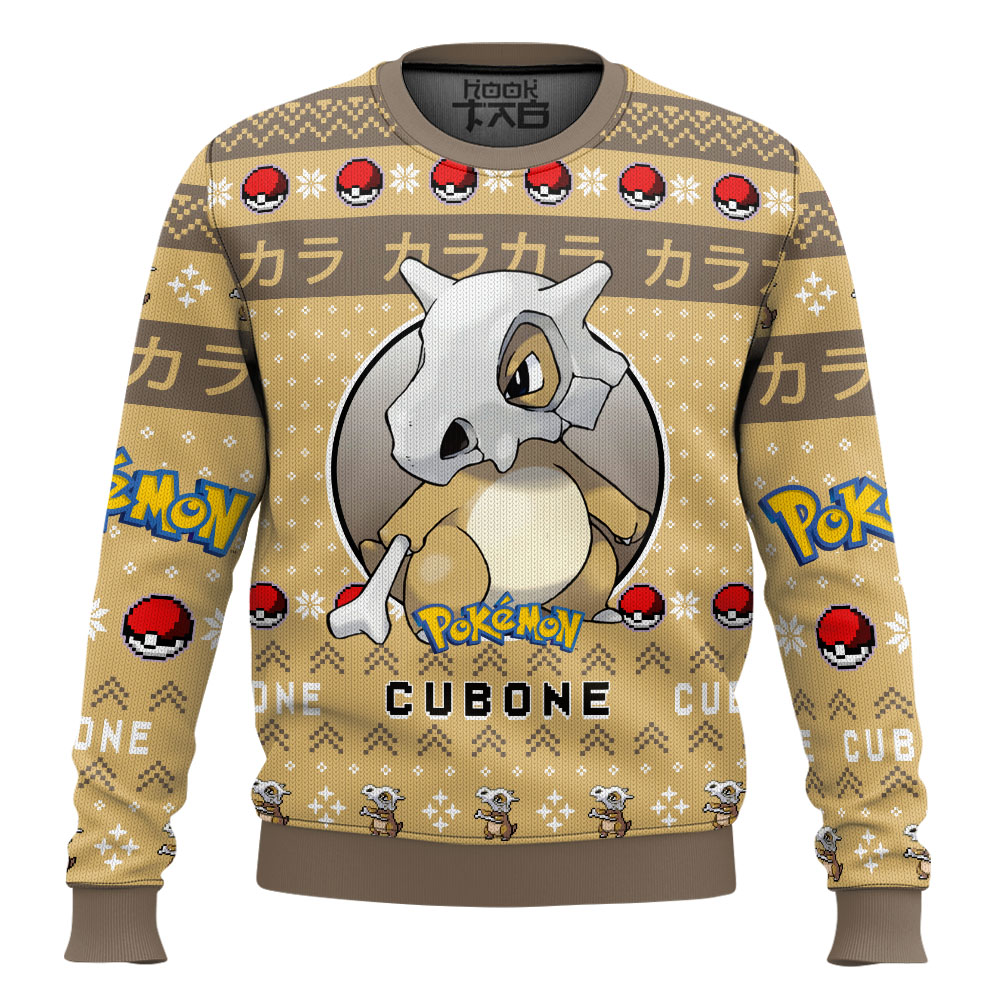 Hooktab Pokemon Gen 1 Cubone Ugly Christmas Sweater Hooktab Pokemon Gen 1 Cubone Ugly Christmas Sweater