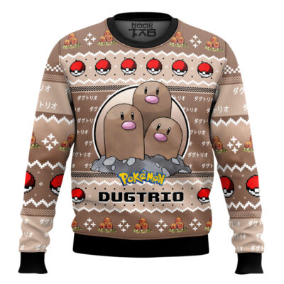 Pokemon Gen 1 Dugtrio Ugly Christmas Sweater