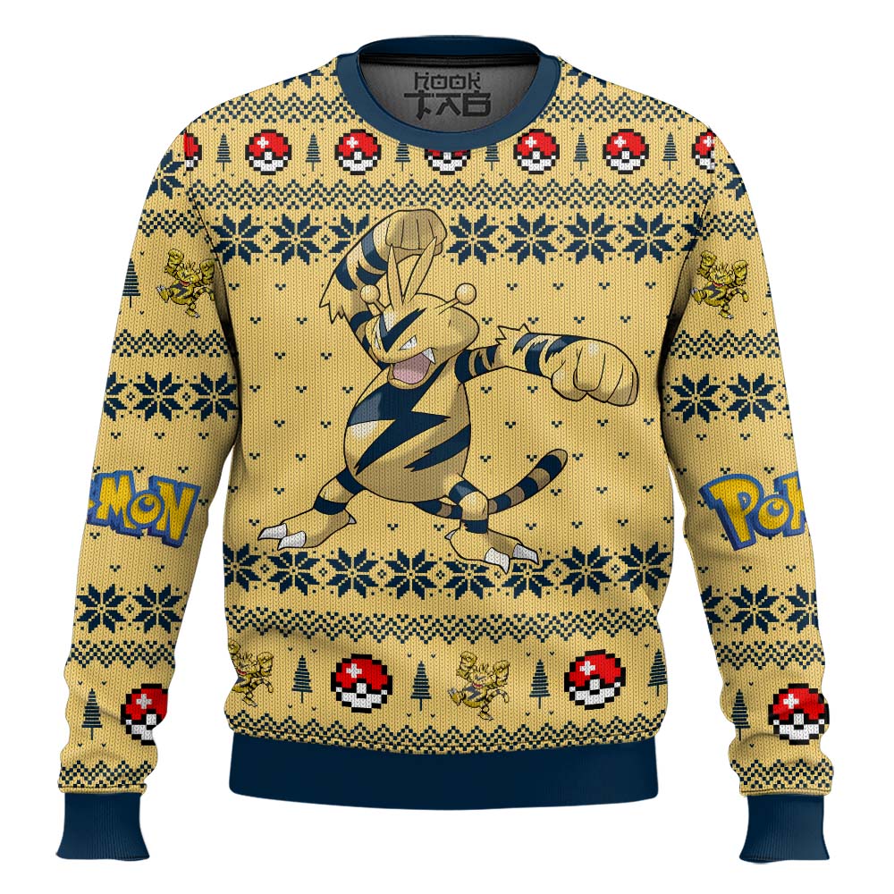 Hooktab Pokemon Gen 1 Electabuzz Ugly Christmas Sweater Hooktab Pokemon Gen 1 Electabuzz Ugly Christmas Sweater