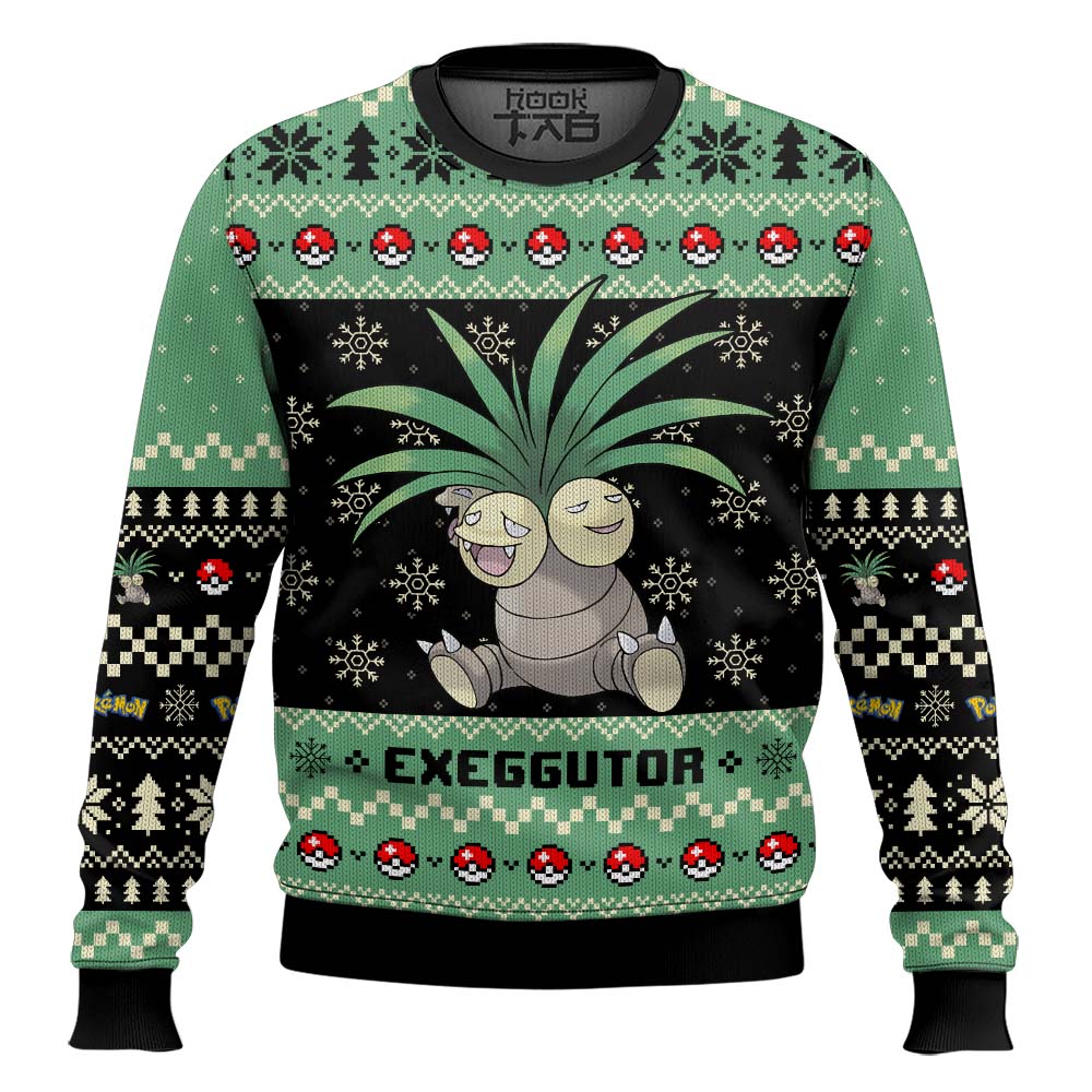 Hooktab Pokemon Gen 1 Exeggutor Ugly Christmas Sweater Hooktab Pokemon Gen 1 Exeggutor Ugly Christmas Sweater