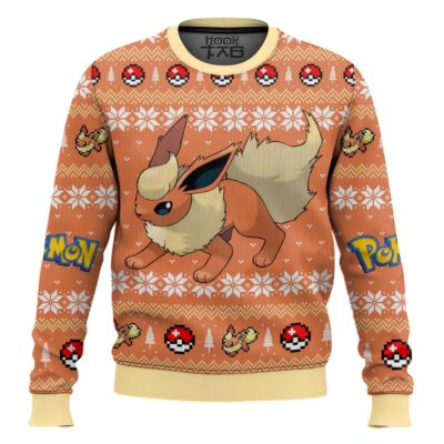 Pokemon Gen 1 Flareon Ugly Christmas Sweater