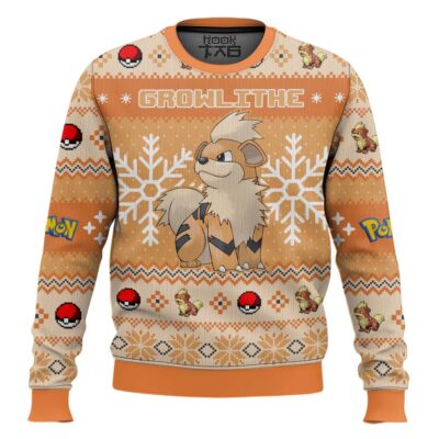 Pokemon Gen 1 Growlithe Ugly Christmas Sweater