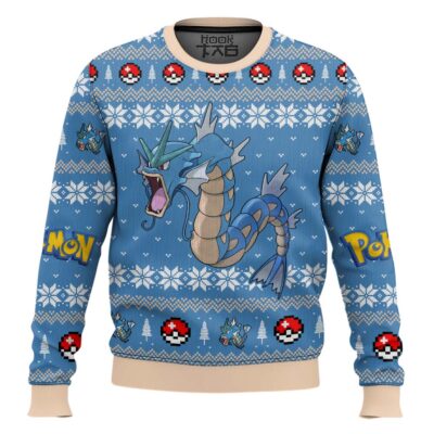 Pokemon Gen 1 Gyarados Ugly Christmas Sweater