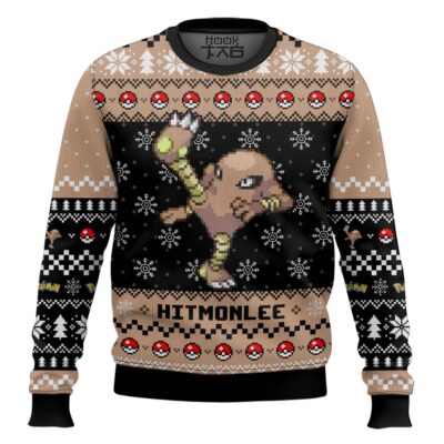 Pokemon Gen 1 Hitmonlee Ugly Christmas Sweater