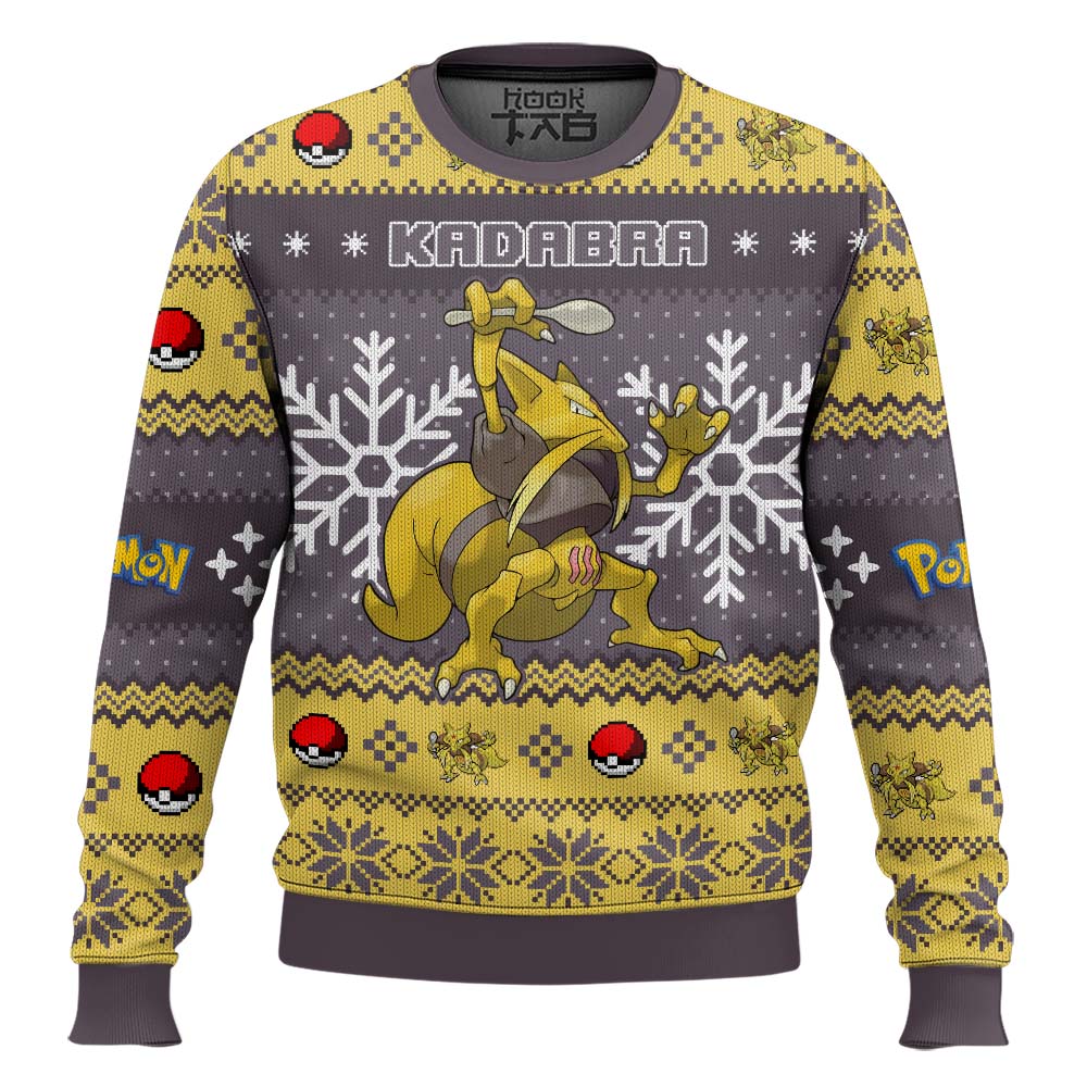 Hooktab Pokemon Gen 1 Kadabra Ugly Christmas Sweater Hooktab Pokemon Gen 1 Kadabra Ugly Christmas Sweater
