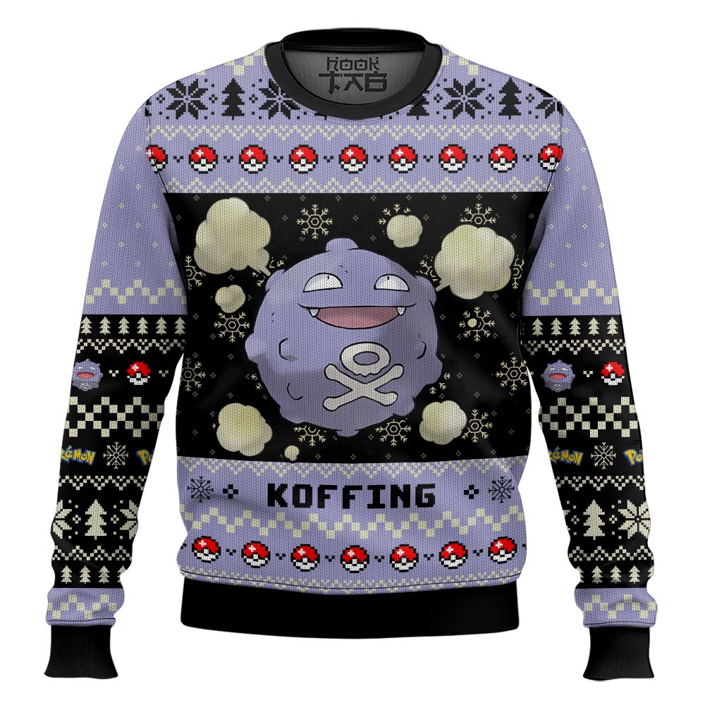 Hooktab Pokemon Gen 1 Koffing Ugly Christmas Sweater Hooktab Pokemon Gen 1 Koffing Ugly Christmas Sweater