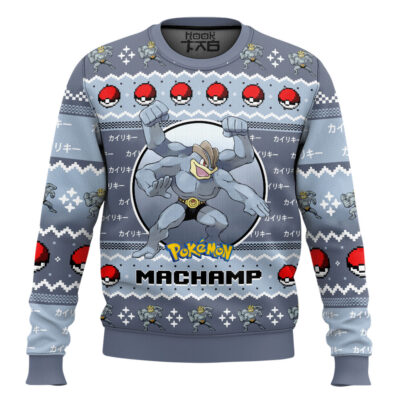 Pokemon Gen 1 Machamp Ugly Christmas Sweater